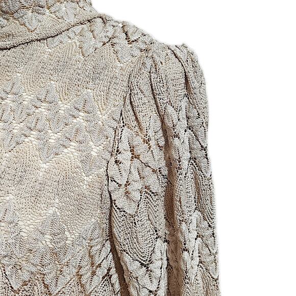 Free People Simone Lace Overlay Dress Long Sleeve Beige Tan Cream Size Small - Picture 6 of 7